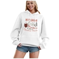 White Christmas hoodie with Hot Cocoa and Cozy Blankets print and drawstring hood - S / Tops / White-Hot Cocoa Print