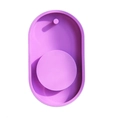 Purple oval silicone mold for DIY shaker pendant with circular groove design - Small Oval (4)