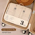 Travel luggage organizer bag in pearl white polyester with mesh top, large size 42x32x12cm - Beige-Large (No. 3)