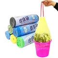 Thickened drawstring trash bags 45x50cm in multicolor rolls with handles - Type 15 Deluxe / 200pcs per case / Yellow