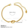 Minimalistisches Armband aus 18K vergoldetem Edelstahl mit verstellbarem Knotendesign - Goldenes Knotenarmband