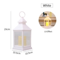Weiße 29cm LED-Kerzenlaterne mit minimalistischem Rahmen und warmem Lichteffekt - Weiß