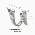 Adjustable silver stainless steel ring with vintage floral engraving and 3.2g weight - Silver