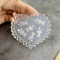 Heart-shaped silicone mold featuring six detailed goldfish patterns for DIY nail art - #019 Six-Position Goldfish Heart Mold