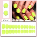 Detailed view of matte fluorescent yellow press-on nails in various sizes for DIY manicure - Matte Fluorescent Yellow (DFYM-17)