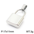Polished silver stainless steel padlock pendant charm in 17x11mm size for DIY jewelry - Teardrop Clasp Lock Pendant (KP100728-Z)