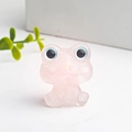 Pink crystal resin frog figurine with blue eyes and translucent finish ornament - Rose Quartz
