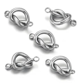 Five pieces of silver stainless steel knot-shaped connectors for DIY jewelry making - Single Piece / Steel