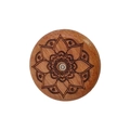 UFO-Brotmesser aus Palisander mit Mandala-Gravur und zentralem Metallelement - Muster 12 Mandala C + 5 Klingen