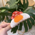 Detail of creative egg and mushroom pattern large acetate hair claw clip for women - Mushroom