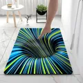 Detail view of 3D visual illusion bath mat with absorbent diatom mud texture and non-slip base - Emerald Green
