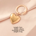 Rose gold heart-shaped photo locket keychain in polished 316L stainless steel finish - Heart Rose Gold Tone (MP546)