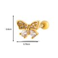 Piercing papillon doré en acier avec zircons et fermoir à vis d'une largeur de 0,79 cm - Papillon Gemme Poire - Couleur Or (6#)