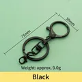 Black metal lobster clasp keychain with swivel ring, 75mm length for DIY accessories - Standard / Black