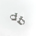 Pair of silver metal clip-on earring converters with adjustable screw-back mechanism - Earring Converter - Silver (1 Pair)