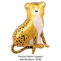 Leopard shaped gold foil balloon with black leopard print for party decoration, 76x60cm - Classic Leopard
