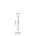 Retro silver 304 stainless steel fruit fork with 13.8cm length and minimalist design - Fruit Fork