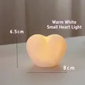 Small heart shaped night light in warm white glow size eight by six point five cm - Small / White