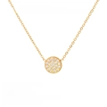 14K gold plated stainless steel necklace with sparkling crystal April birthstone pendant - April White (Diamond/Crystal Color)