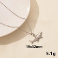 Collana con ciondolo a squalo argento in acciaio inossidabile con texture marina e stile - Squalo / Argento
