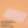 Compact 28-compartment clear plastic organizer box with individual flip-top lids for tools - 1.0 High Slot 28-Compartment No Hook (22x13x1cm)