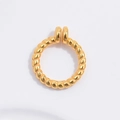 Vista ravvicinata di un anello aperto a corda intrecciata dorato per gioielleria - 6mm / Oro Corda Intrecciata 6mm