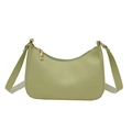 Sac sous le bras croissant vert avocat à la mode avec fini mat et fermeture éclair dorée - Vert