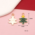 Detailed size view of Christmas tree alloy pendants showing 20mm height and 16mm width - Christmas Tree Style 1