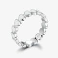 S925 sterling silver heart-shaped textured ring with silver-white finish and 925 stamp - US 6 / Heart Ring / White