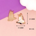 Detail showing dimension 21.5x17.5mm of enamel unicorn charm with gold alloy plating - Style 7