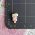Macro detail of a 1.5cm pink luminous resin popsicle accessory with white cream top - Luminous Creamy Yellow Snow Top Popsicle