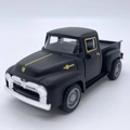 Klassisches Oldtimer-Pick-up-Modell aus Metall in Schwarz mit gelben Streifen-Design - Schwarz
