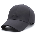 Gorra deportiva gris oscuro con bordado en 3D y visera curva para exteriores - Ajustable / Gris oscuro