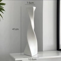 White ceramic twist vase 41cm height minimalist Nordic style home decorative centerpiece - Matte Vase White Large
