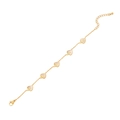 Golden bracelet featuring five spade-shaped white shell elements with adjustable clasp - 4# Bracelet