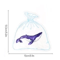 Detail view of purple whale suncatcher sticker with 13x13.3cm size dimensions - RPS104: Purple Whale Bag