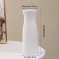 White ceramic vase with vertical stripe texture and minimalist cylindrical neck design - Fanmu (21cm)
