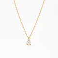 Elegant gold-plated stainless steel necklace featuring a teardrop-shaped zircon pendant - Gold (KD1679)