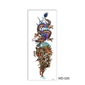 Waterproof full arm temporary tattoo featuring colorful Chinese dragon and tiger WD-026 - WD-026/Colorful Dragon Tiger Flowers