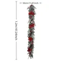 Ghirlanda natalizia con stelle di Natale rosse ed effetto neve, lunga 1,2 metri - Rattan da 1.5m