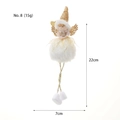 Plush Christmas angel ornament in white with gold glitter hat and wings, height 22cm - White Glitter Hat Angel-Golden Star (8)