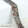 African bloodstone beads strand with dark green and red speckled natural texture - 2x4mm Spacer Beads (Approx. 150 Beads/Strand) / African Blood Stone