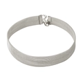 Collier ras du cou en maille argentée acier inoxydable avec fermoir réglable - Collier 20mm / Argent