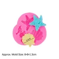 Stampo in silicone rosa con stella marina e conchiglia per torte e resina - Rosa