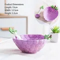 Grape-shaped purple ceramic salad bowl and spoon set, measuring 15cm by 12.3cm - Grape Shape