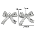 Silver stainless steel bow pendant with 18mm height and 20mm width dimensions - Style 7 / Steel