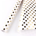 Elegant white gift wrapping paper roll with metallic gold polka dots for birthdays - 50x70cm / White with Gold Dots