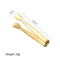 Golden 304 stainless steel sugar tongs for ice cubes, size 110mm by 12mm, 18g weight - Plain / Gold