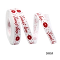 9mm white grosgrain ribbon with red lip prints and Sweet Love text for Valentine gifts - 3#-White Red Lip SweetLove