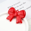Vibrant red bow tie resin pendant accessory for DIY bracelets and bag hanging decor - Red